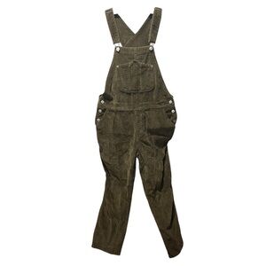 Old Navy Women's Olive Brown Corduroy Overalls 10